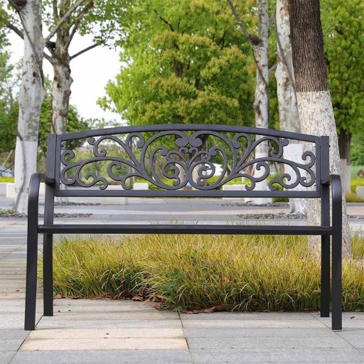 Banca de gradina-cu model de frunze