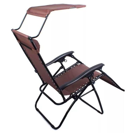 Scaun gravitatie zero cu parasolar si suport pentru pahar, 2 buc, in mai multe culori