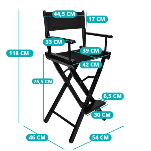 Scaun de machiaj pliabil cu cadru din lemn