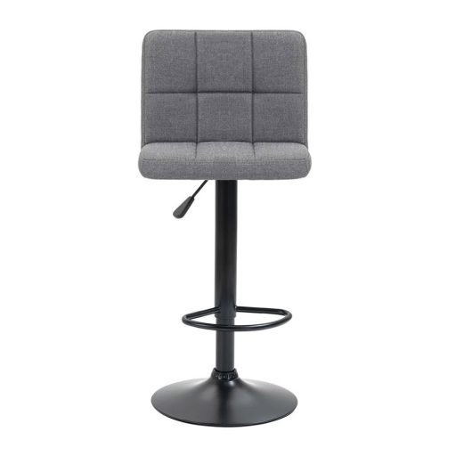 Scaune de bar tapitate 2 buc-gri deschis