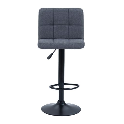 Scaune de bar tapitate 2 buc, gri inchis