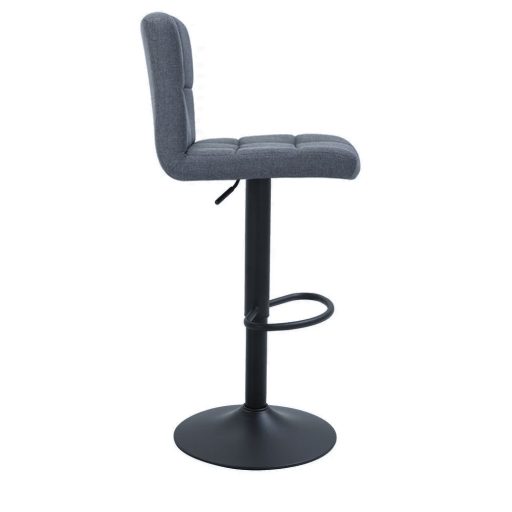 Scaune de bar tapitate 2 buc, gri inchis