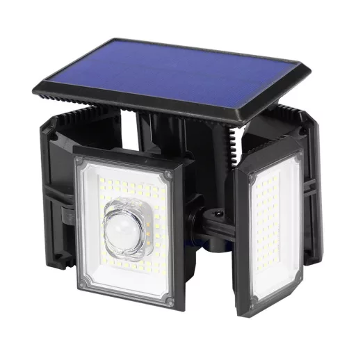 Lampa solara rotativa cu 5 panouri, 300 LED