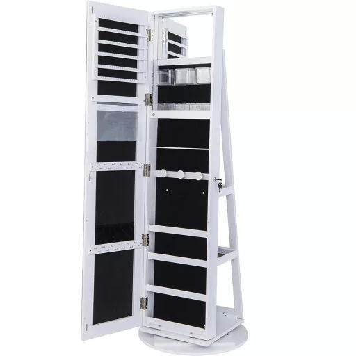 Suport rotativ pentru bijuterii si genti cu oglinda de podea