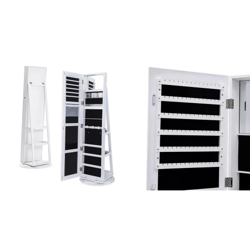 Suport rotativ pentru bijuterii si genti cu oglinda de podea