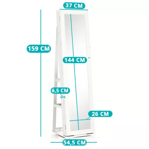 Suport rotativ pentru bijuterii si genti cu oglinda de podea