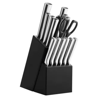   Set cutite din otel inoxidabil,16 piese, cu suport din lemn, ascutitoare si foarfece