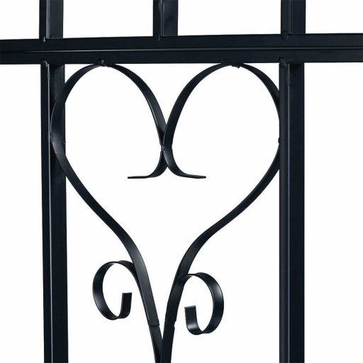 Arcada de gradina pentru flori cu banca, negru