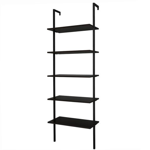 Raft depozitare perete cu 5 nivele, negru