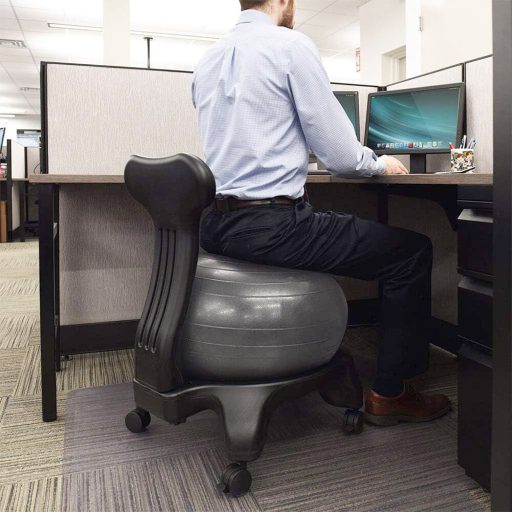 Scaun fitness cu minge de 55cm si pompa