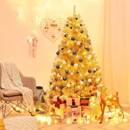 Brad artificial auriu, 180cm 708ramuri