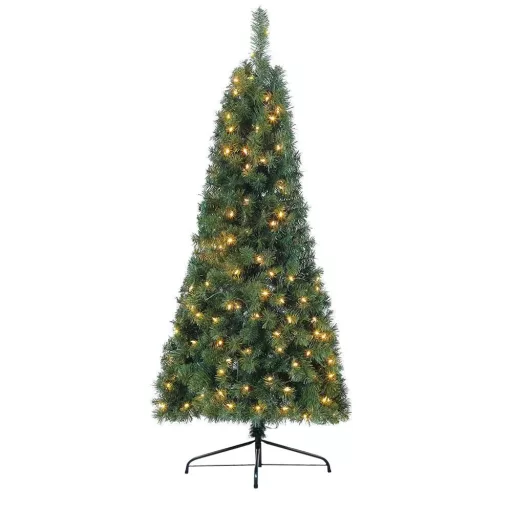 Brad artificial jumatate 160LED 180cm, 340ramuri
