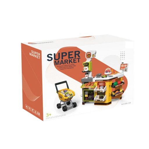Supermarket de jucarie galben, 65 piese