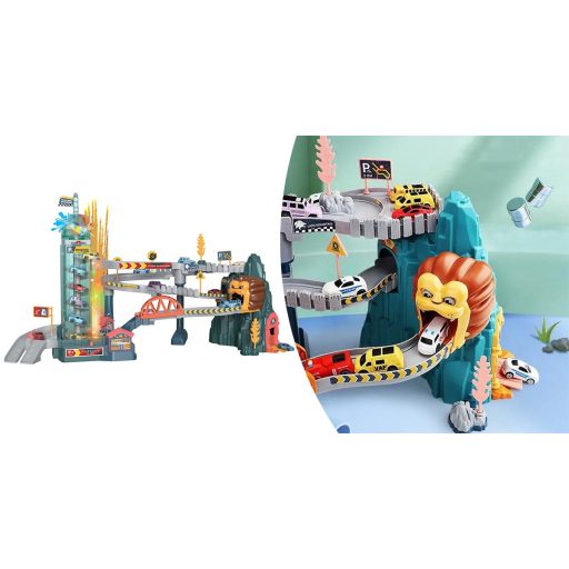 Pista de aventura de jucarie cu leu