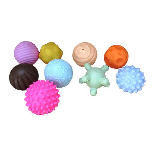 Set de mingi senzoriale pentru bebelusi, 9 buc