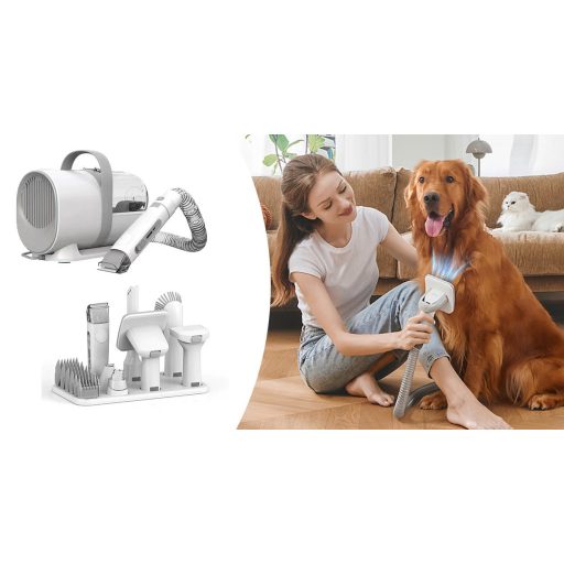 Set de ingrijire animale de companie cu rezervor de aspirare si accesorii