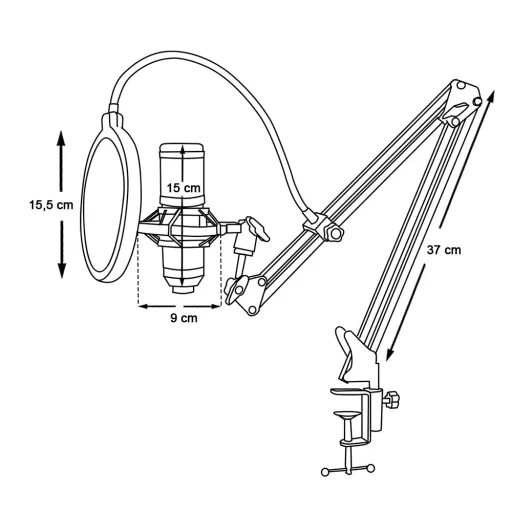 Microfon studio de birou, cu conector USB