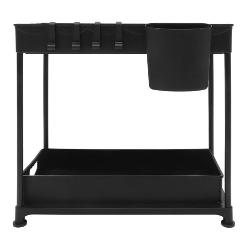 Suport de organizare pe 2 niveluri, sub chiuveta, 2 buc, negru