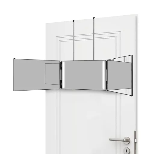 Oglinda cu 3 panouri, cu suspensie telescopica