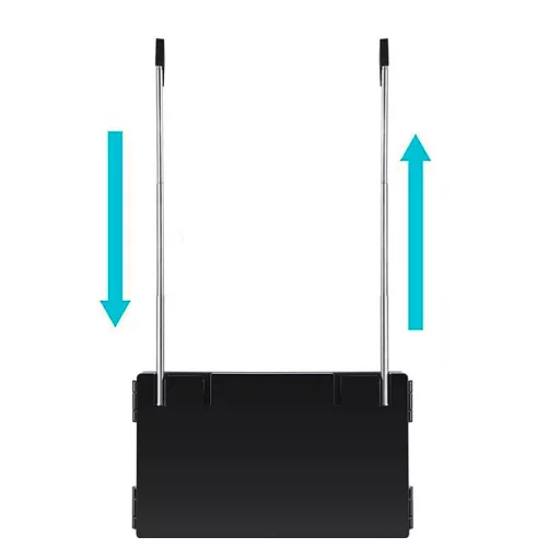 Oglinda cu 3 panouri, cu suspensie telescopica