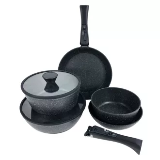   Set oale si tigaie antiderapante, 9 piese, cu maner detasabil
