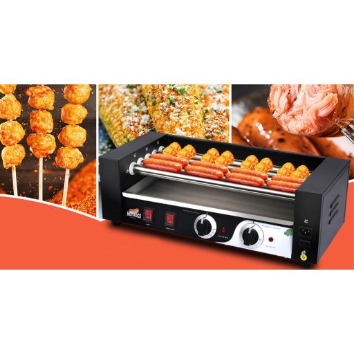 Aparat de prajit-incalzit crenvursti cu role pentru preparare HOT DOG