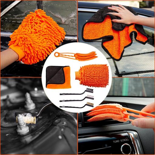 Set curatare si ingrijire auto din 20 de piese pentru suprafete exterioare si interioare