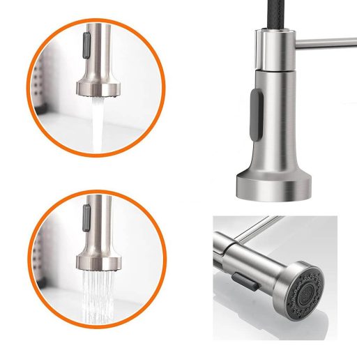 Baterie pentru chiuveta cu teava flexibila si cap de dus detasabil, in mai multe tipuri