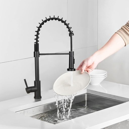 Baterie pentru chiuveta cu teava flexibila si cap de dus detasabil, in mai multe tipuri