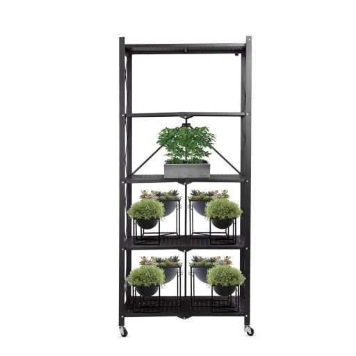 Suport de depozitare pentru bucatarie, pliabil, cu roti, din metal