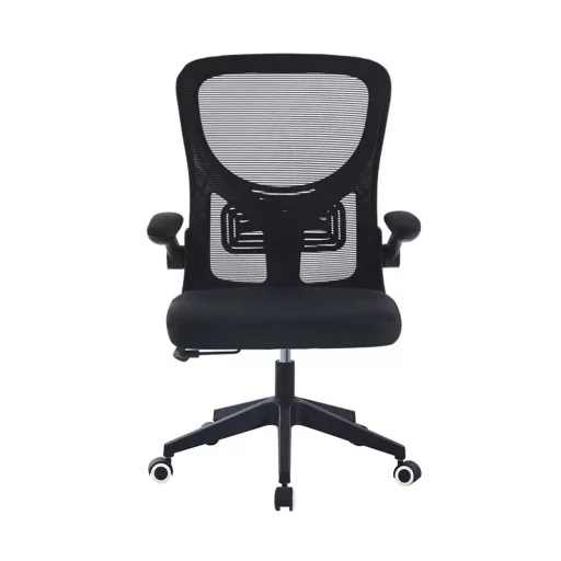 Scaun de birou ergonomic cu cotiera rabatabila, negru