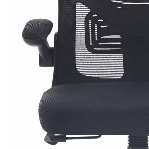 Scaun de birou ergonomic cu cotiera rabatabila, negru