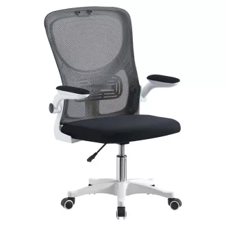 Scaun de birou ergonomic cu cotiera rabatabila, alb