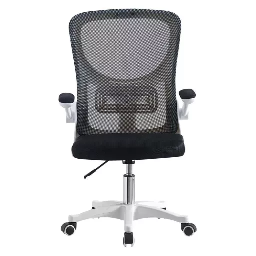 Scaun de birou ergonomic cu cotiera rabatabila, alb