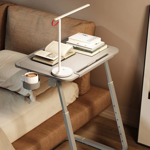 Masuta reglabila mic dejun cu suport tableta, gri