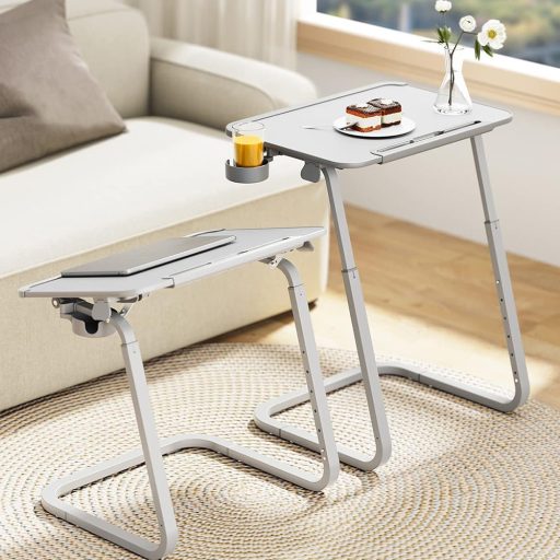 Masuta reglabila mic dejun cu suport tableta, gri