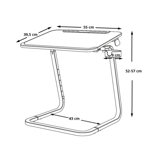 Masuta reglabila mic dejun cu suport tableta, negru