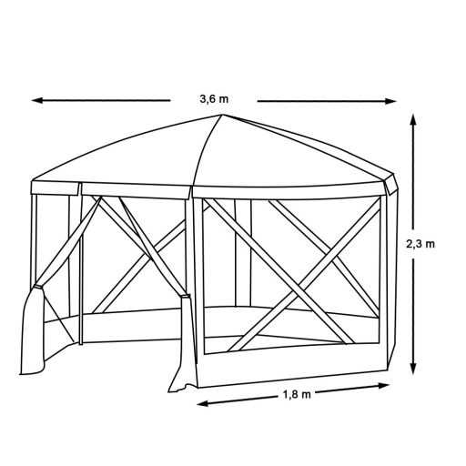 Cort de camping impermeabil pentru 8 persoane cu depozitare și plasă anti-insecte