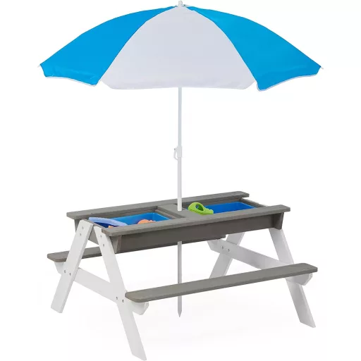 Masa picnic pentru copii 3 in 1 cu umbrela de soare