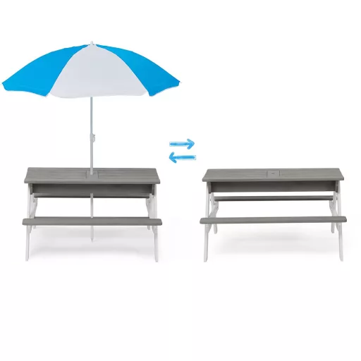 Masa picnic pentru copii 3 in 1 cu umbrela de soare