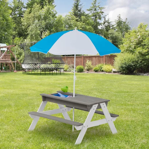 Masa picnic pentru copii 3 in 1 cu umbrela de soare