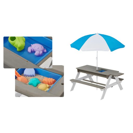Masa picnic pentru copii 3 in 1 cu umbrela de soare