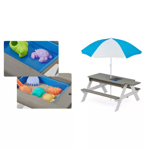 Masa picnic pentru copii 3 in 1 cu umbrela de soare