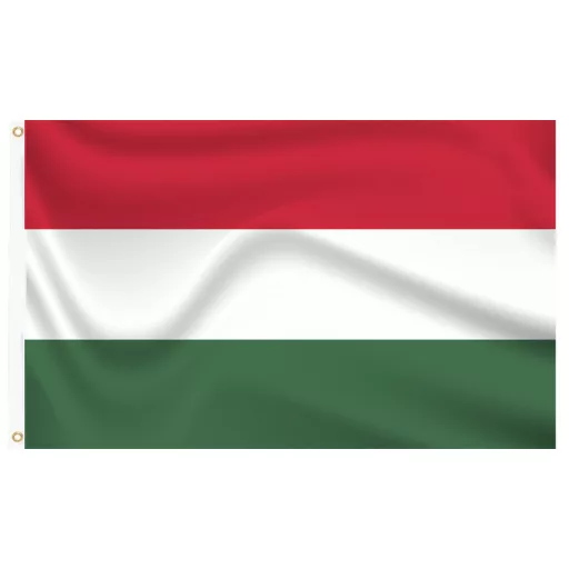 Stalp pentru steag, cu drapelul Ungariei cu doua fete de 90x150 cm