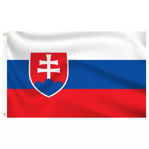 Stalp pentru steag, cu drapelul Slovaciei cu doua fete de 90x150 cm