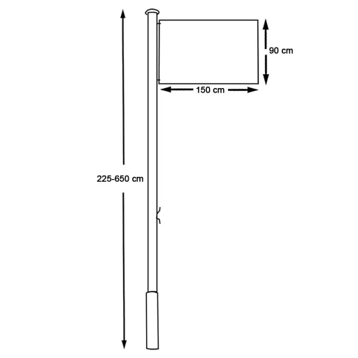 Stalp pentru steag, cu drapelul Slovaciei cu doua fete de 90x150 cm