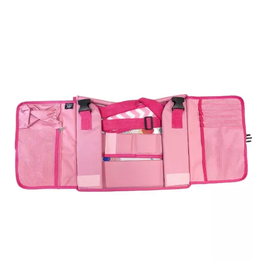 Masa portabila de copii, cu buzunare, pentru masina, pink
