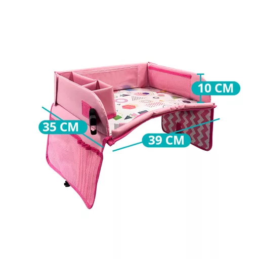 Masa portabila de copii, cu buzunare, pentru masina, in mai multe culori