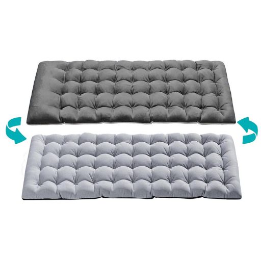 Pat camping pliabil cu tetiera reglabila, cu saltea in 2 culori