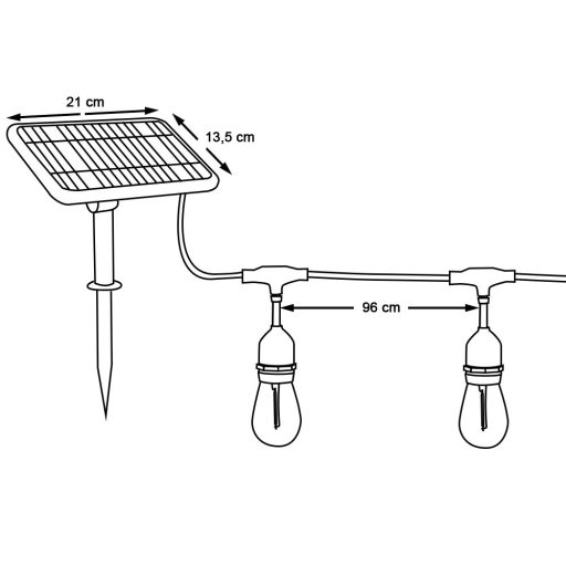 Ghirlanda luminoasa decorativa de exterior, cu 15 becuri LED soclu E27, 15m